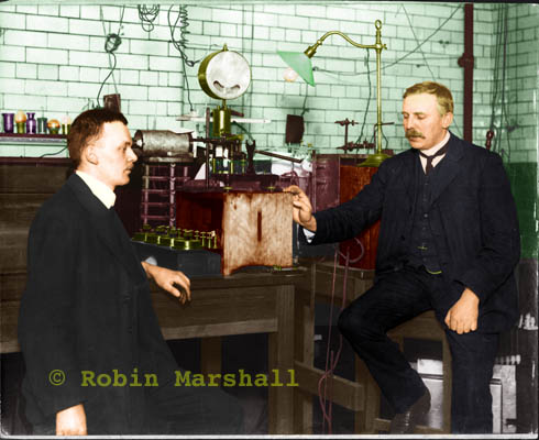 Hans Geiger & Ernest Rutherford 1910 in Colour
