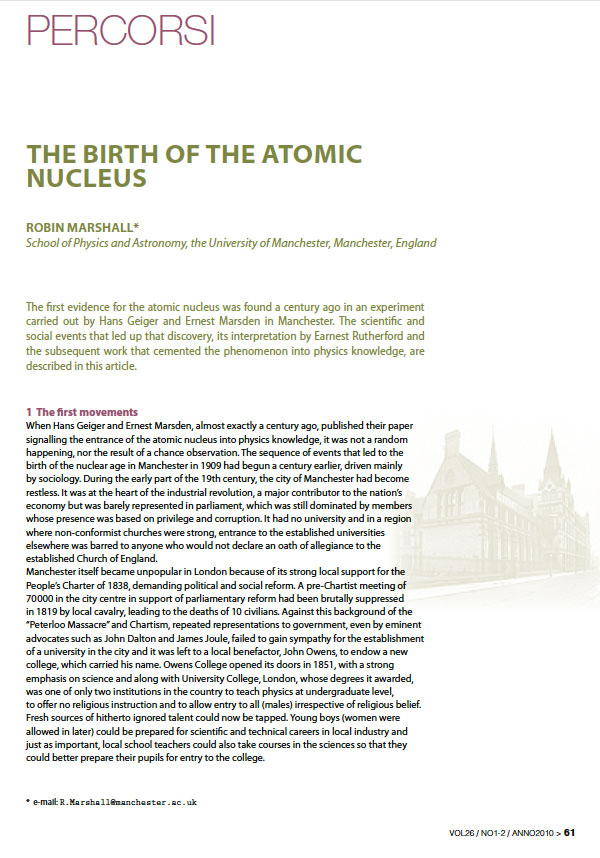 The Birth of the Atomic Nucleus